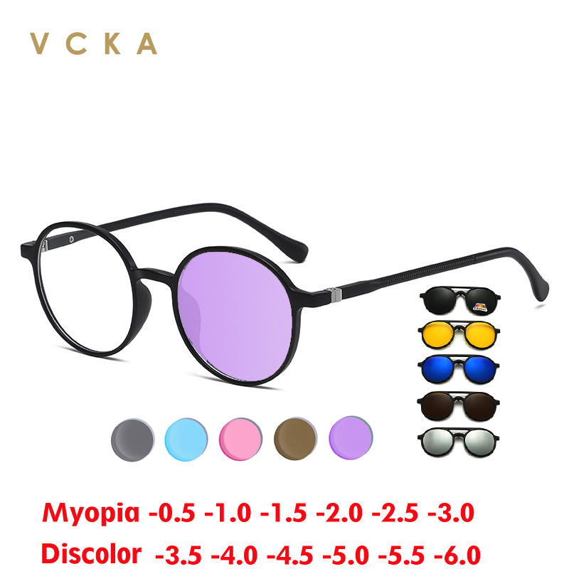Mens Fashion Discord - VCKA فوتوكروميك قصر النظر نظارات دائرية