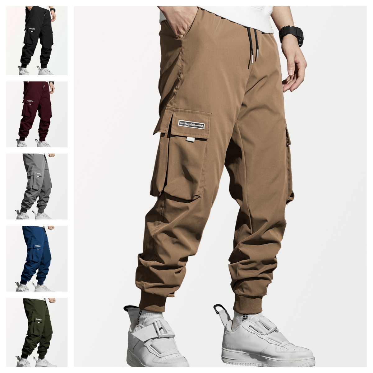 Cargo Jogger Pants - بنطلون رجالي متعدد الجيوب بخصر مطاطي