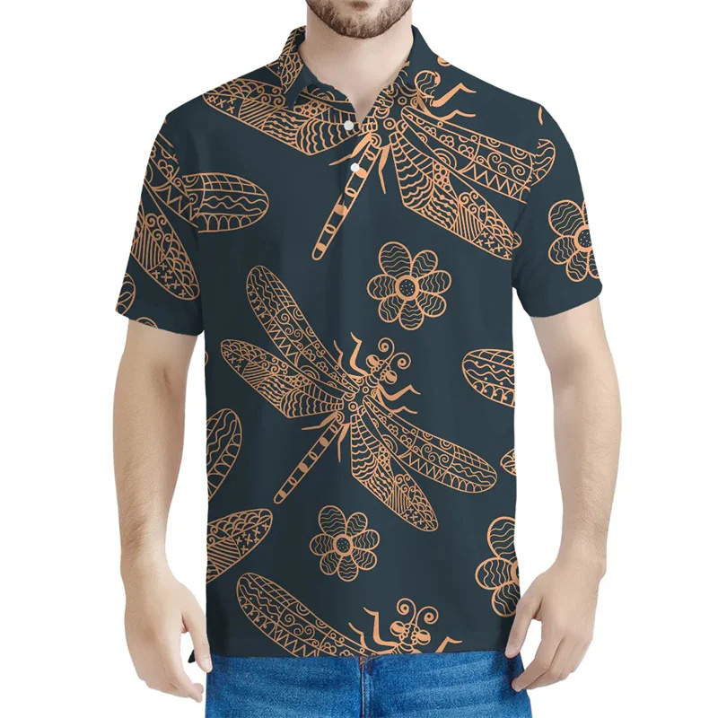 Polo Shirt Slim - قميص بولو رجالي ثلاثي الأبعاد مطبوع