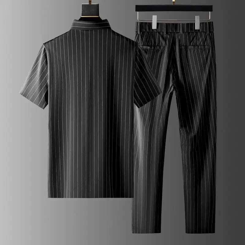 طقم صيفي رجالي مخطط من قطعتين، - مراجعة Polo Shirt Slim وسعره