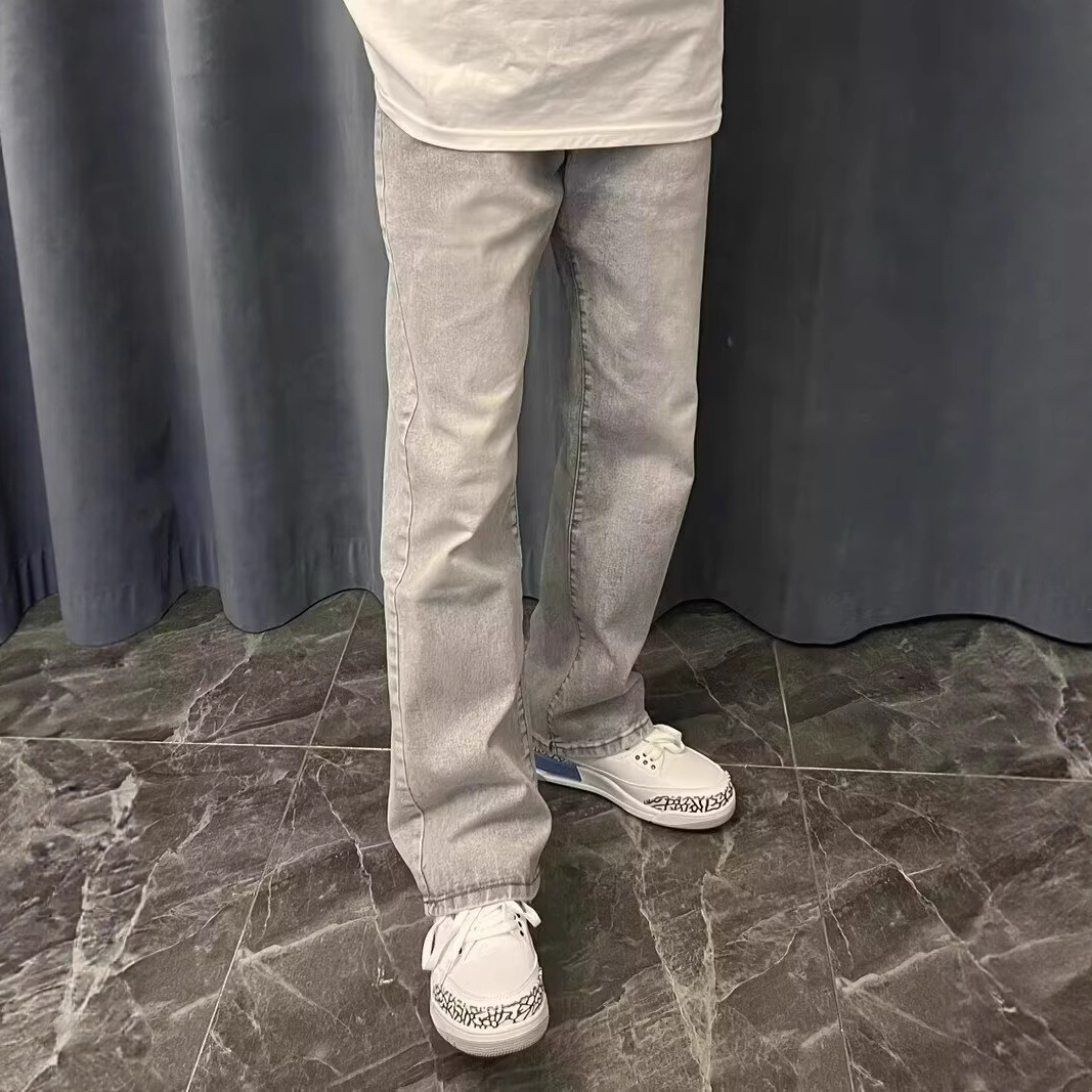 الأمريكية خمر موضة جديدة للرجا - مراجعة Men'S Fashion Grey Jeans وسعره
