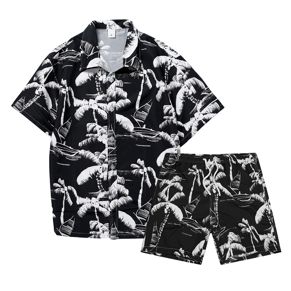 طقم قميص رجالي بطباعة ثلاثية ا - مراجعة Mens Fashion Streetwear وسعره