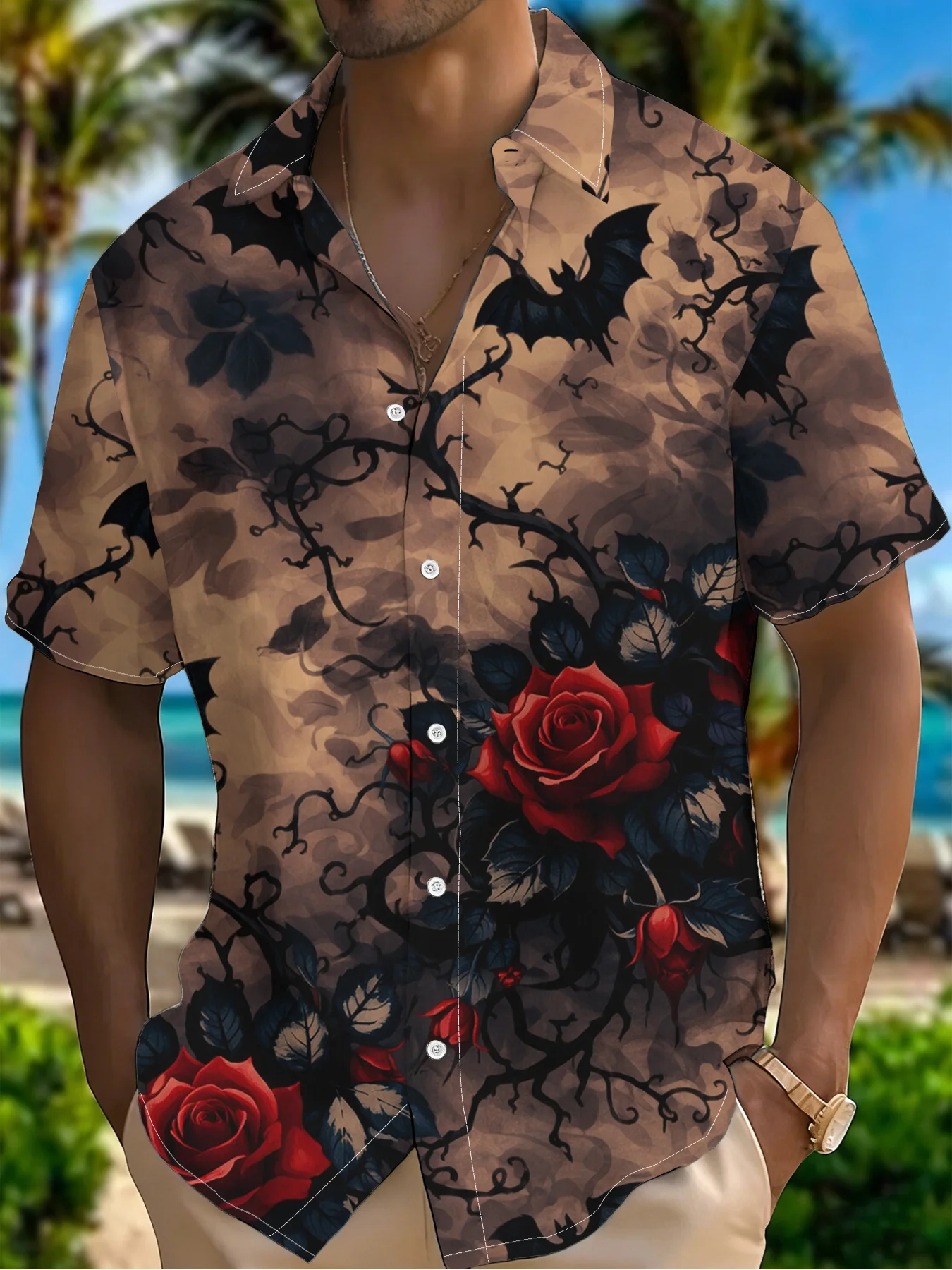 قميص هاواي رجالي صيفي بأكمام ق - مراجعة Mens Fashion Streetwear وسعره