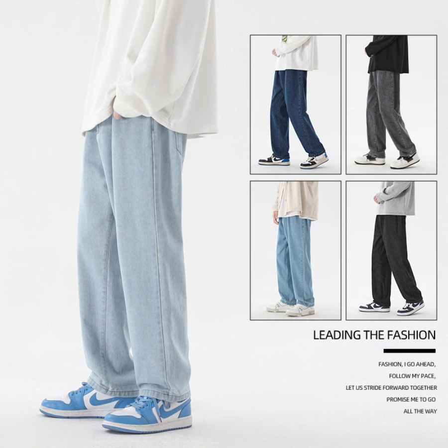 جينز رجالي كوري عصري جديد لعام - مراجعة Men'S Fashion Grey Jeans وسعره