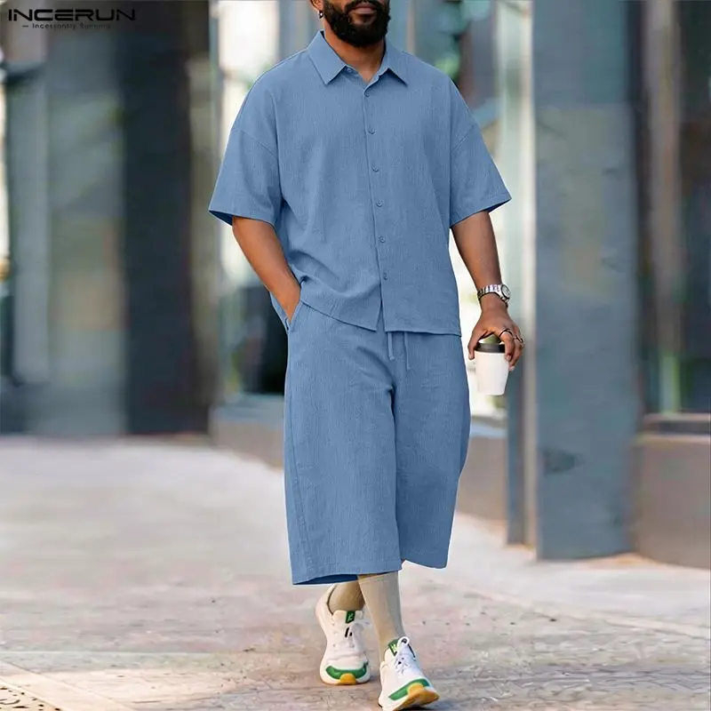 طقم رجالي من INCERUN، قميص بأك - مراجعة Mens Fashion Streetwear وسعره
