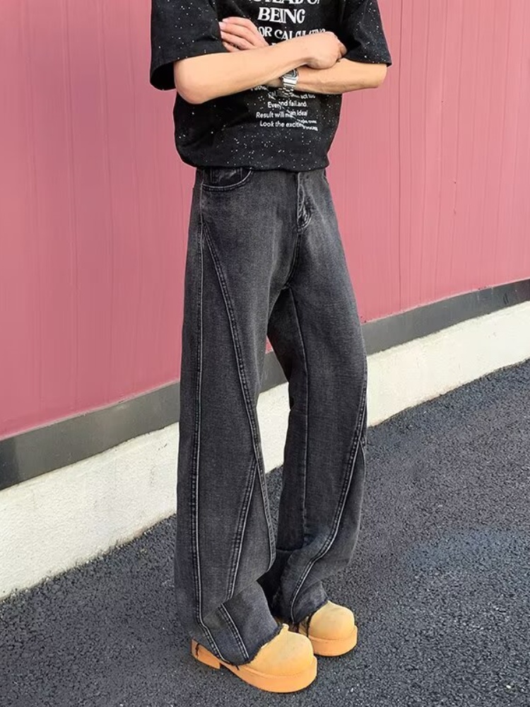بنطلون جينز رجالي ضيق بتصميم Y - مراجعة Men'S Fashion Grey Jeans وسعره