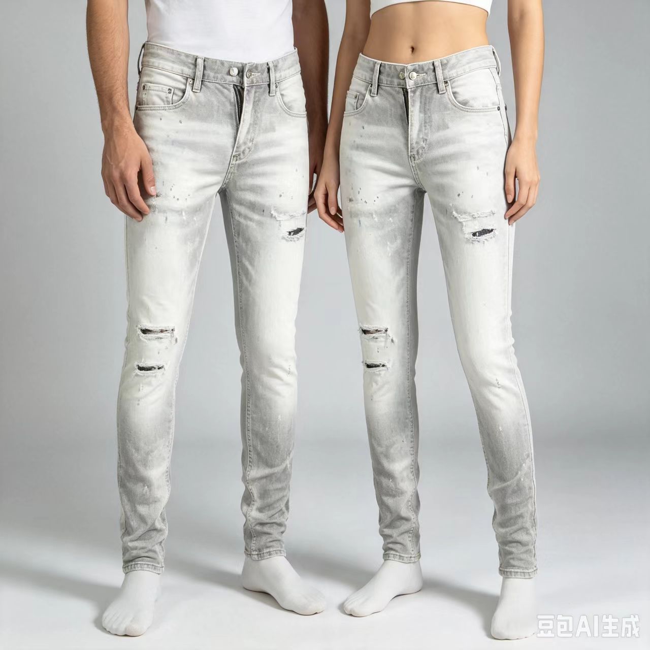 جينز رجالي جديد بتصميم Y2K عصر - مراجعة Men'S Fashion Grey Jeans وسعره
