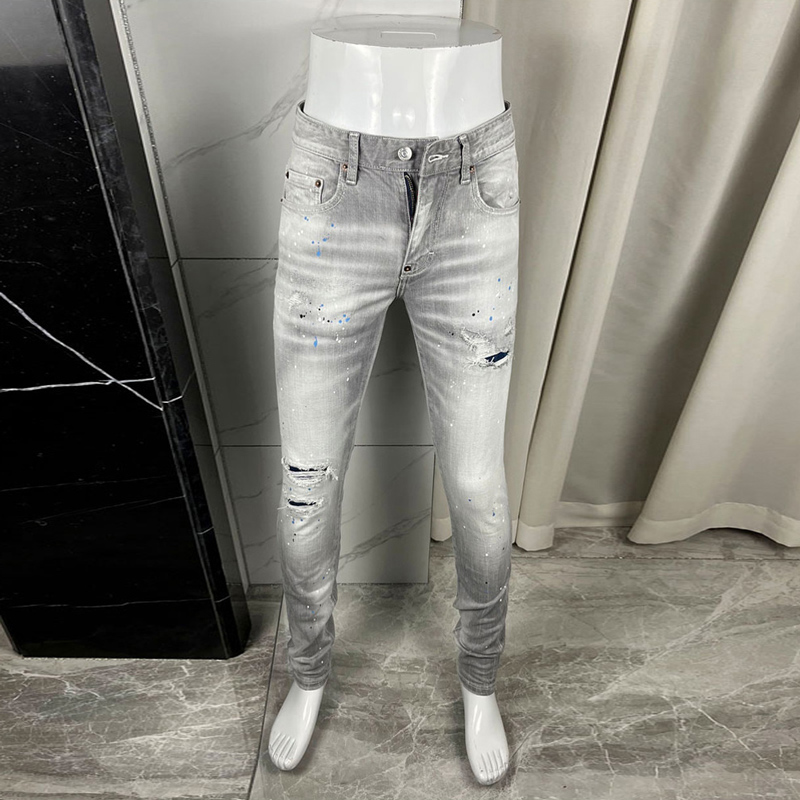 جينز رجالي جديد بتصميم Y2K عصر - مراجعة Men'S Fashion Grey Jeans وسعره