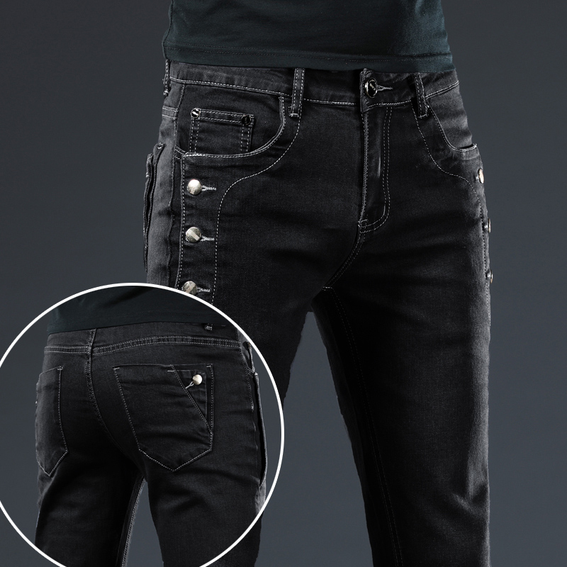 الكلاسيكية ضئيلة خمر أزياء الر - مراجعة Men'S Fashion Grey Jeans وسعره