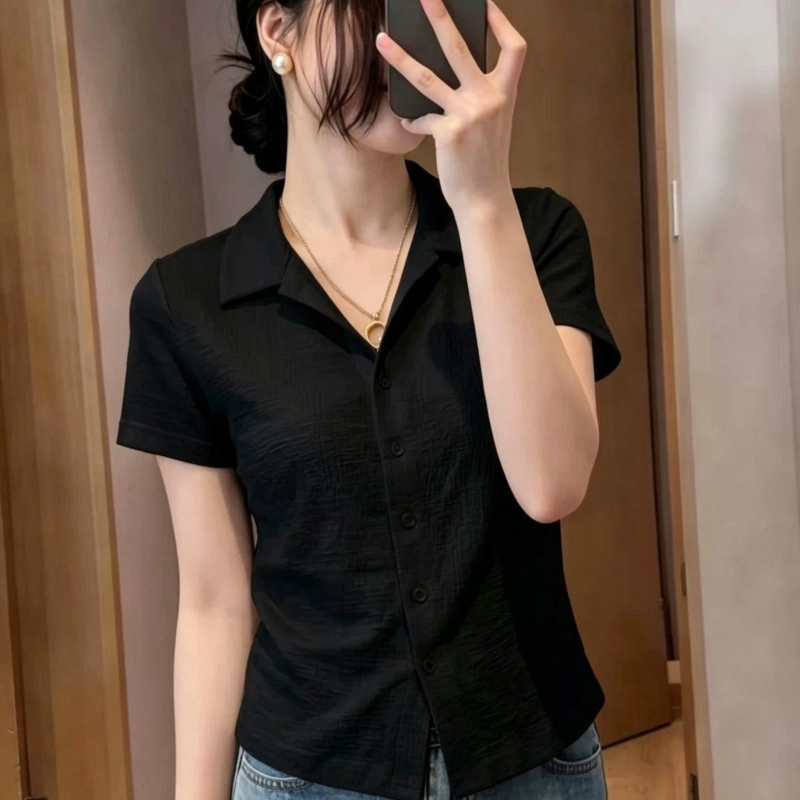 قميص نسائي أنيق بأكمام قصيرة و - مراجعة Polo Shirt Slim وسعره