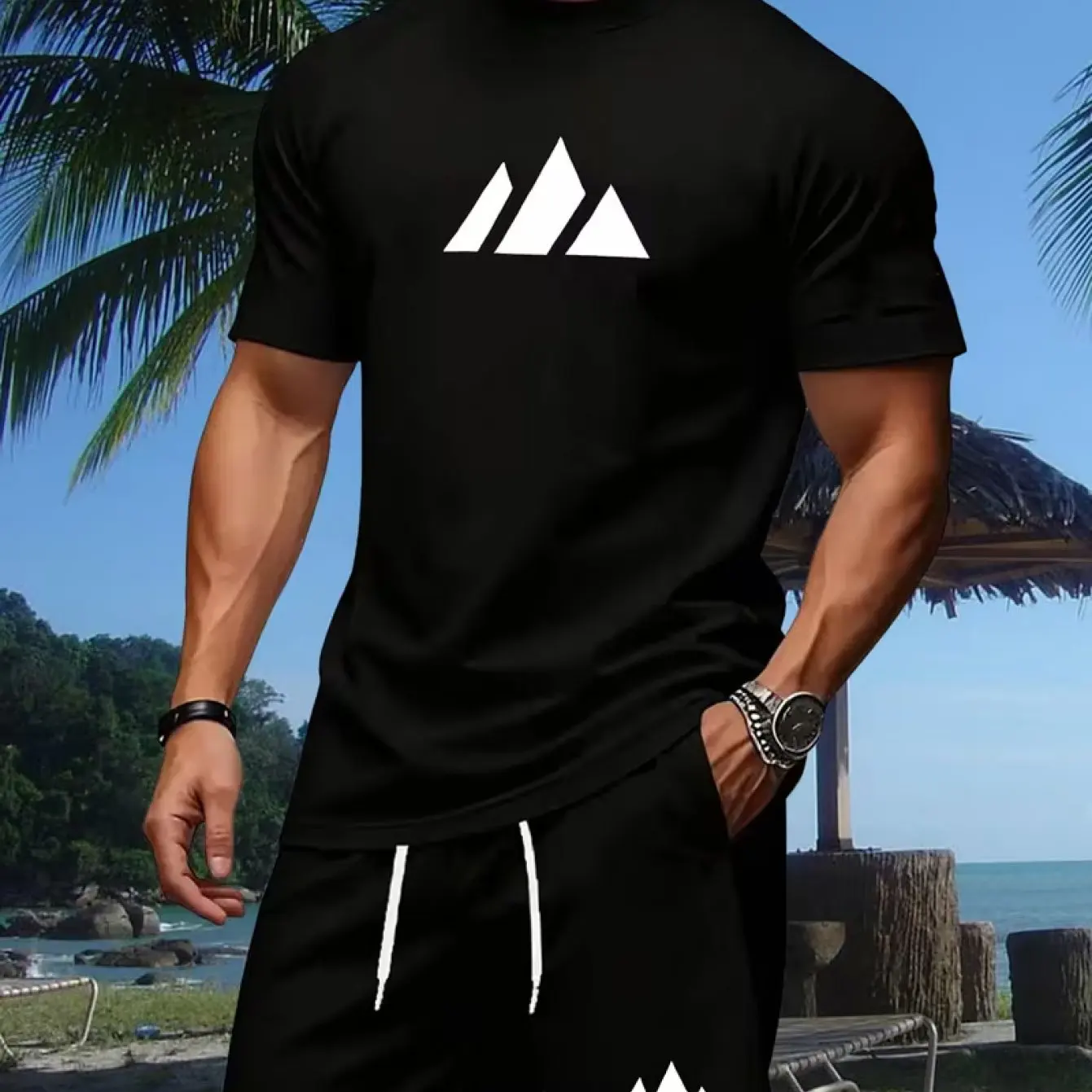 تي شيرت مطبوع بنقوش، قميص كاجو - مراجعة Mens Fashion Streetwear وسعره