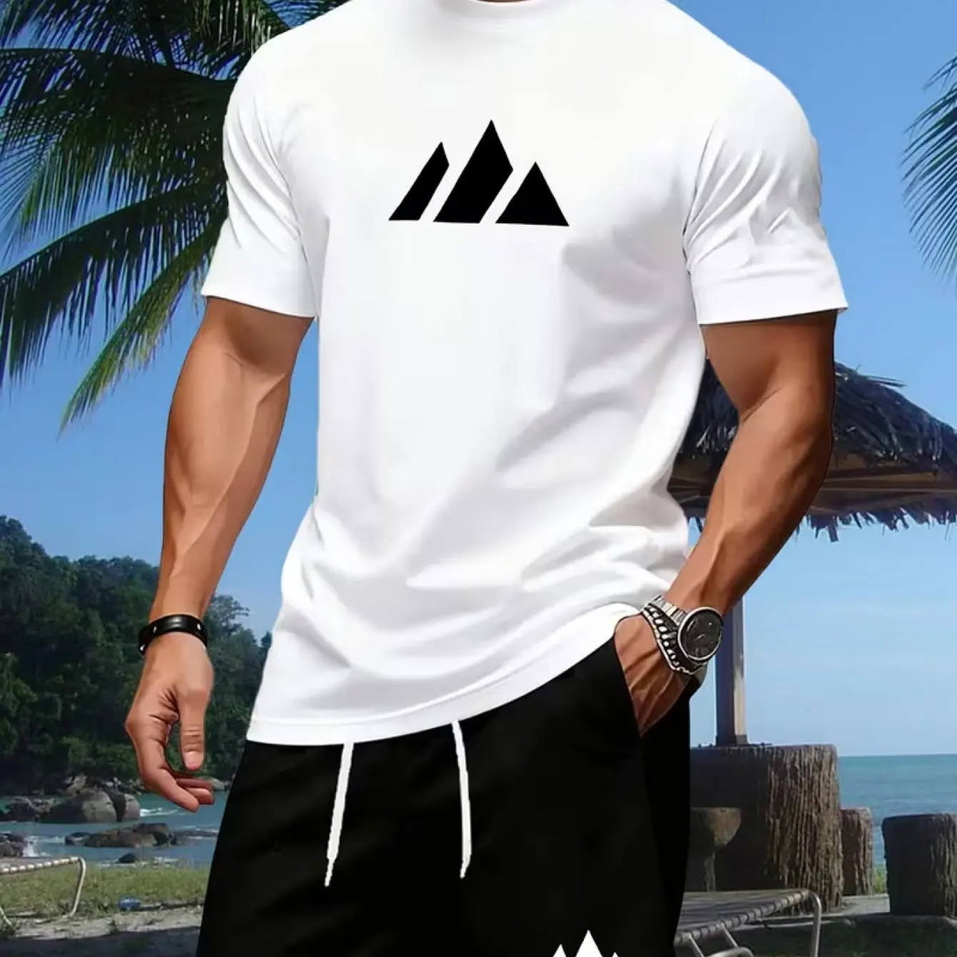 تي شيرت مطبوع بنقوش، قميص كاجو - مراجعة Mens Fashion Streetwear وسعره